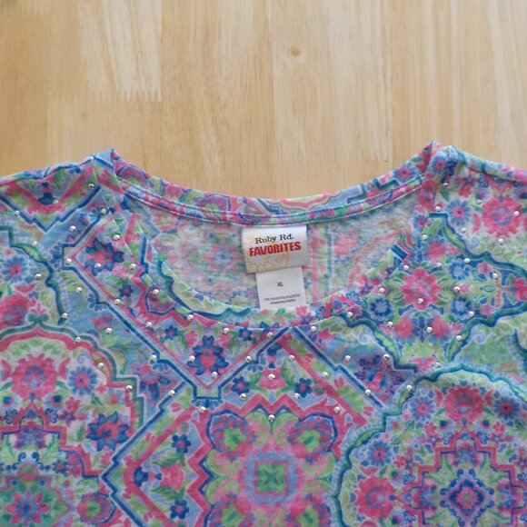 Ruby Rd. Shirt - XLarge - Colorful Print - 3/4 Sleeve (315) - Picture 2 of 5